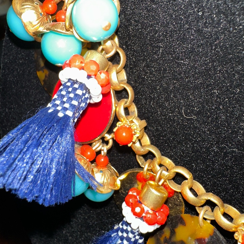 J. Crew Gold and Navy Tassel Necklace - Picture 7 of 12